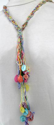 Colorful Muscatine Button Necklace on Wool