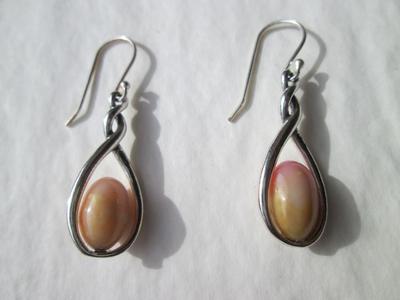 Conch Pearl Earrings on Sterling Silver 6+ Carats Total