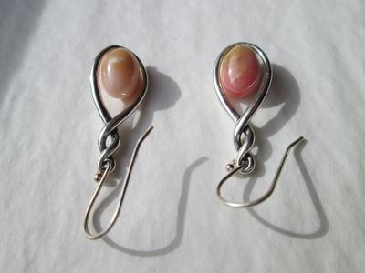 Conch Pearl Earrings on Sterling Silver 6+ Carats Total