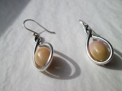 Conch Pearl Earrings on Sterling Silver 6+ Carats Total