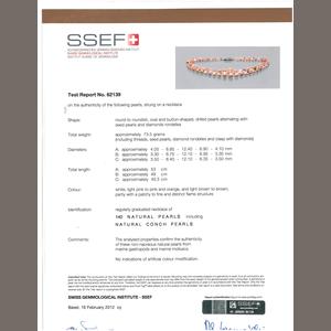 Conch Pearl Necklace SSEF certificate