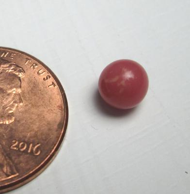 Dark Pink Conch Pearl Near Round 6mm 1+ Carats