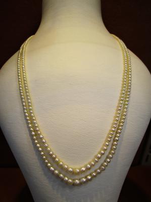 Double Line Natural Pearls Necklace 61 carats