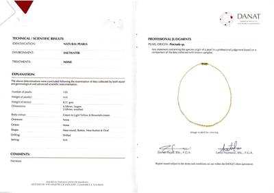 Cert - Exquisite Natural Basra Pearl Necklace Strand 41 carats