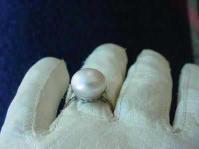Found Huge 9.21 carat Natural Akoya Pearl Antique Ring