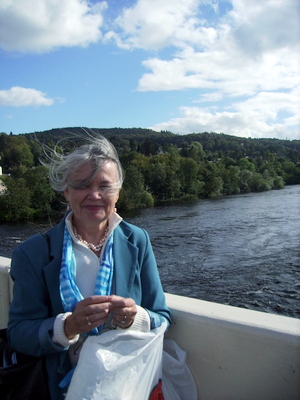 Kari on River Tay Bridge at Perth Scotland