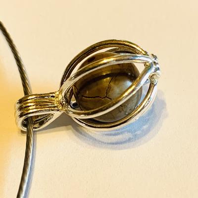 Large, Fun Pen 10mm Pearl with Speckling in Cage 