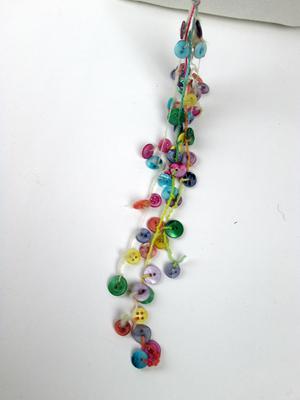 Long Colorful Muscatine Pearl Button Necklace