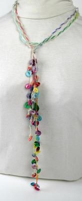 Long Colorful Muscatine Pearl Button Necklace
