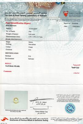 Lovely Natural Basra Pearl Ring in 18K Yellow Gold 4mm