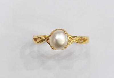 Lovely Natural Pearl Ring 1+ carat 21K Yellow Gold