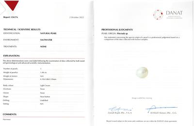 Lovely Natural Pearl Ring 1+ carat 21K Yellow Gold