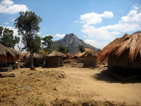 Malawi Village with Mountains Malawi Village with Mountains