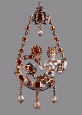 Mermaid pendant with Natural Pearls, 1570-1580