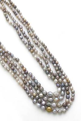 Multi-Colored Natural Pearl Necklace
