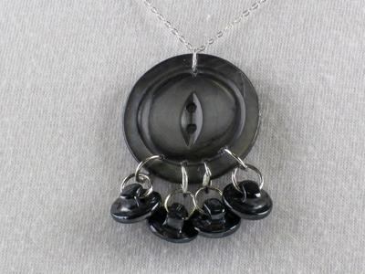 Muscatine Black Pearl Button Necklace & Earring Set