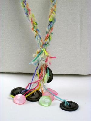 Muscatine Button Necklace Black and Colored Buttons