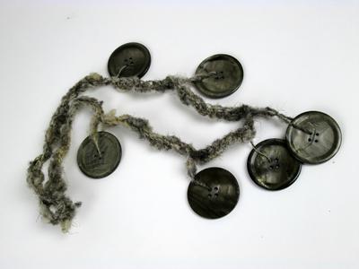Muscatine Button Necklace in Black on Hand Spun Iowa Wool
