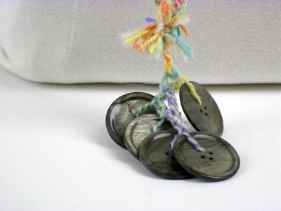 Muscatine Button Necklace with Large Black Buttons