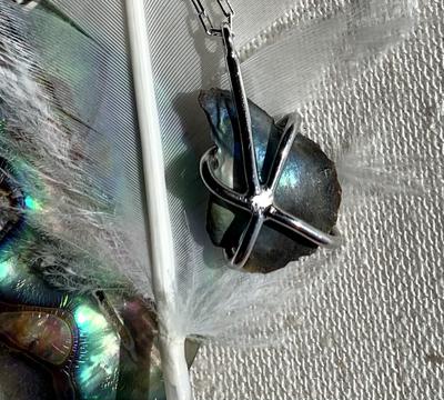Natural Abalone Pearl Pendant - Back view