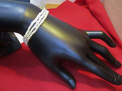 Natural Arabian/Persian Gulf Basra Pearl & Diamond Bracelet