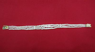 Natural Arabian/Persian Gulf Basra Pearl & Diamond Bracelet