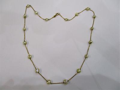 Natural Baroque Pearls Strung to an 18k Gold Chain Necklace