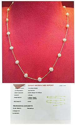Natural Baroque Pearls Strung to an 18k Gold Chain Necklace