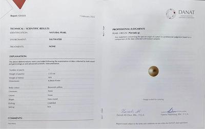 Natural Basra Loose Pearl 6mm 2+ carats DANAT certificate