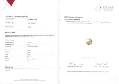 Natural Basra Pearl 7.12 carats Drilled 11mm