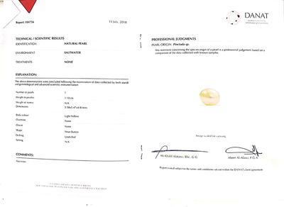 Natural Basra Pearl and Diamond Pendant 1 carat 18k Gold