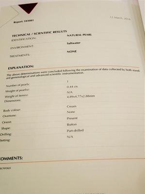 Certificate - Natural Basra Pearl Bracelet on 18k Gold