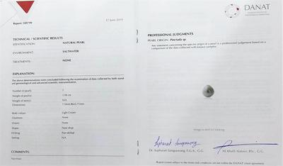 Natural Basra Pearl Earrings 7mm 4+ carats Total