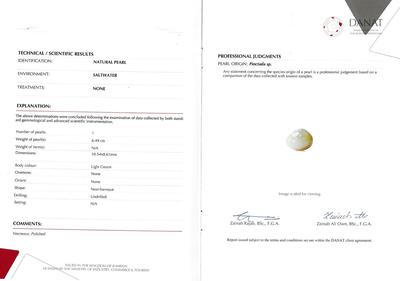 Natural Basra Pearl from Persian Gulf 6.49 carats 10mm