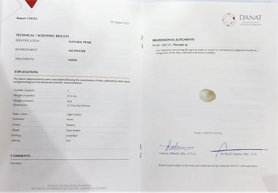 Cert - Natural Basra Pearl Light Cream Near Button