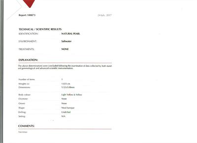 Certificate Natural Basra Pearl Loose 1 ct Not Drilled