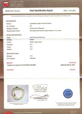 Natural Basra Pearl Necklace 32 carats 19 Inches