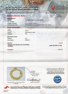 Natural Basra Pearl Necklace 43 carats from Persian Gulf