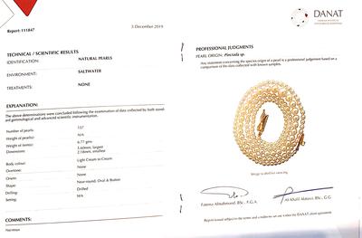 Natural Basra Pearl Necklace DANAT Certified