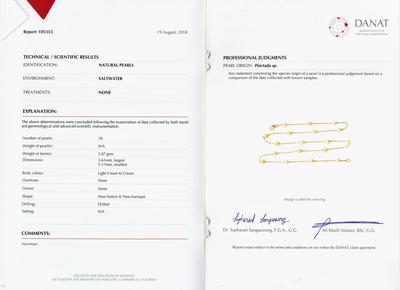 Natural Basra Pearl Necklace on 18k Gold 18 inches