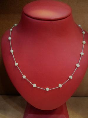 Natural Basra Pearl Necklace on 18k Gold 