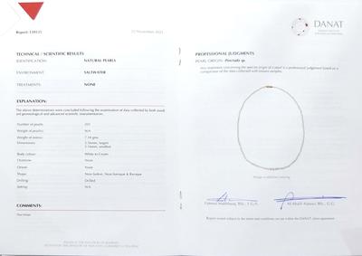 Cert - Natural Basra Pearl Necklace Strand 89 carats