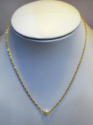 Natural Basra Pearl on 18k Gold Chain