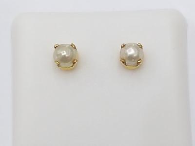 Natural Basra Pearl Pair 4mm Both Button Shape