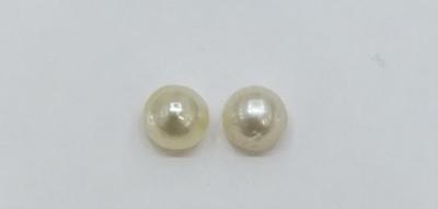 Natural Basra Pearl Pair Button Shape 4+mm