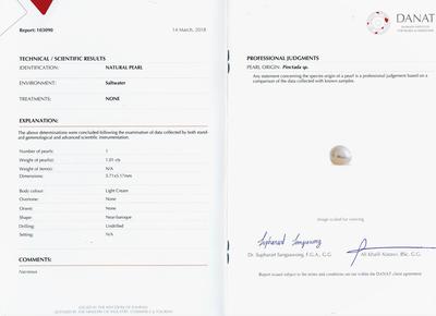 Natural Basra Pearl Pendant 1 carat