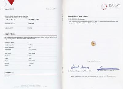 Natural Basra Pearl Pendant Near Round with Diamonds