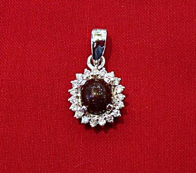 Natural Basra Pearl Pendant Surrounded with Diamonds