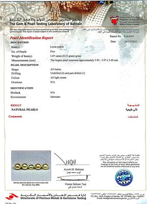 Certificate - Natural Basra Pearl Pendant with Diamonds
