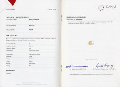 Natural Basra Pearl Pendant with Diamonds